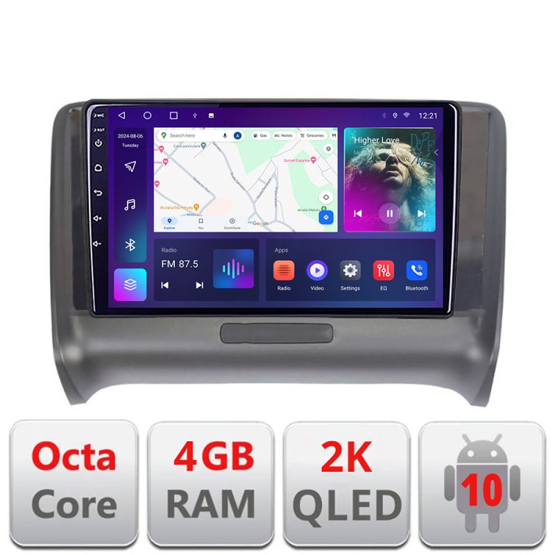 Navigatie Audi TT 2004-2011 C-078 Android Octa Core Ecran 2K QLED GPS 4G 4+32GB 360 KIT-078+EDT-E409-2K