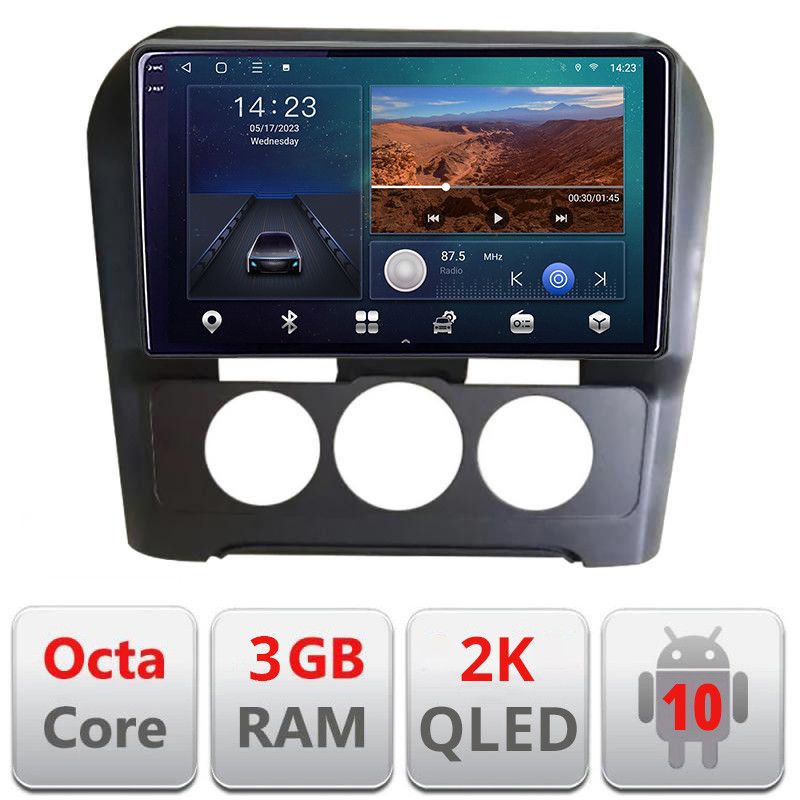 Navigatie Citroen C4 clima manuala 2015-2018 B-C4-AC Android Ecran 2K QLED octa core 3+32 carplay android auto KIT-C4-AC+EDT-E309V3-2K