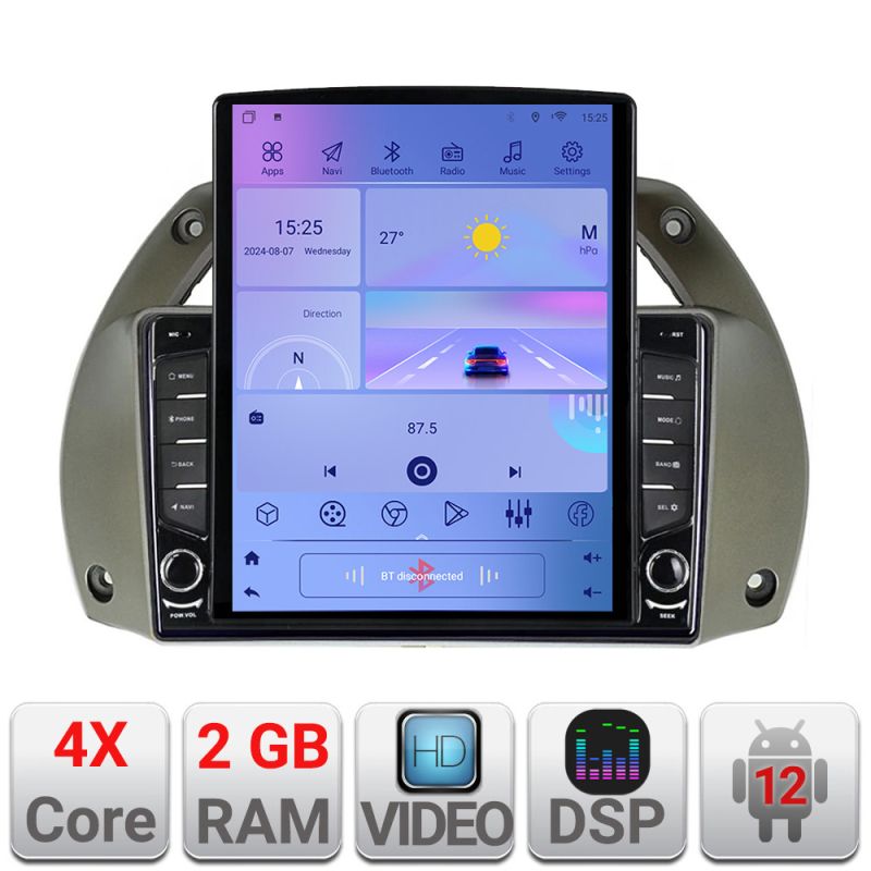 Navigatie Toyota Rav 4 2000-2004 Android radio gps internet quad core 2+32 ecran vertical 9.7