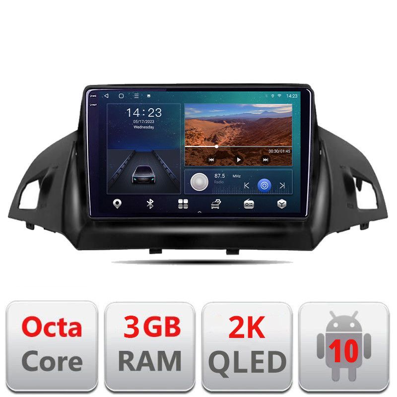 Navigatie Ford Kuga 2013-2017 B-362 Android Ecran 2K QLED octa core 3+32 carplay android auto KIT-362+EDT-E309V3-2K