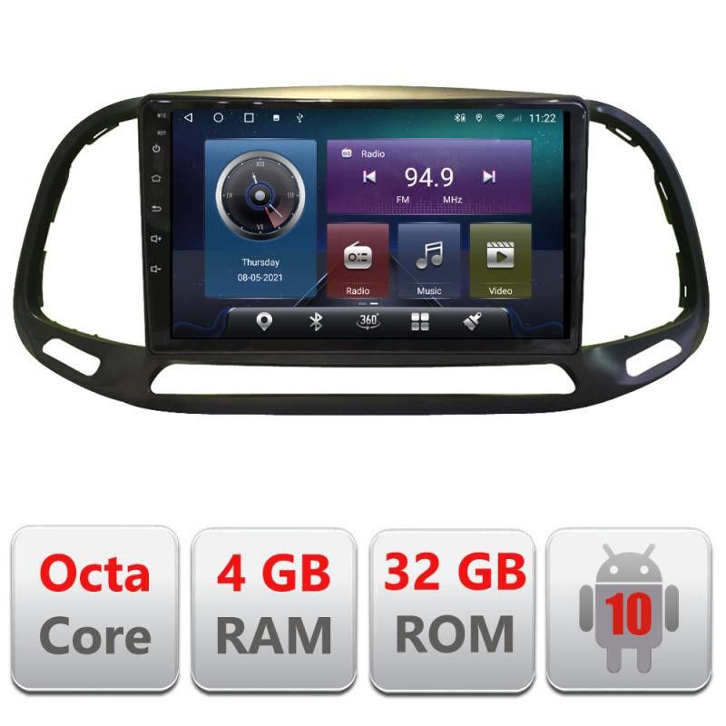 Navigatie Fiat Doblo 2015-2018 C-DOBLO15 Octa Core cu Android Radio Bluetooth Internet GPS WIFI 4+32GB