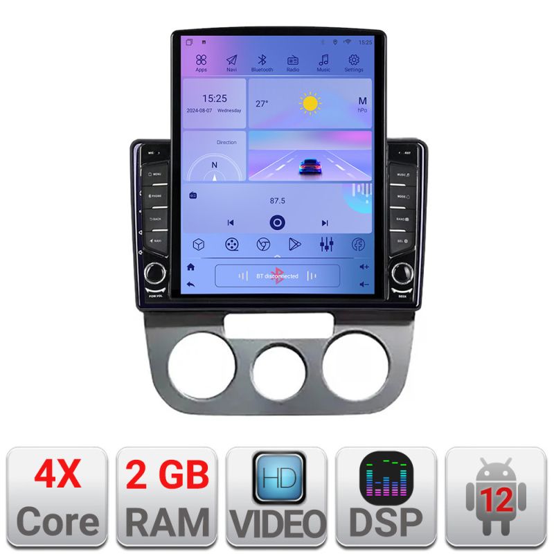 Navigatie VW Golf 5 2004-2010 clima manuala Android radio gps internet quad core 2+32 ecran vertical 9.7