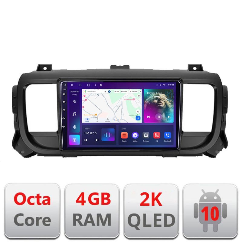 Navigatie Citroen Jumpy Toyota Proace Peugeot Traveller C-jumpy16 Android Octa Core Ecran 2K QLED GPS 4G 4+32GB 360 kit-jumpy16+EDT-E409-2K