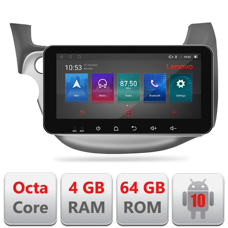 Navigatie Honda Fit 2008-2013 Android radio gps internet Octa Core 4+64 LTE ecran de 10.33\' wide Kit-fit-08+EDT-E511-PRO