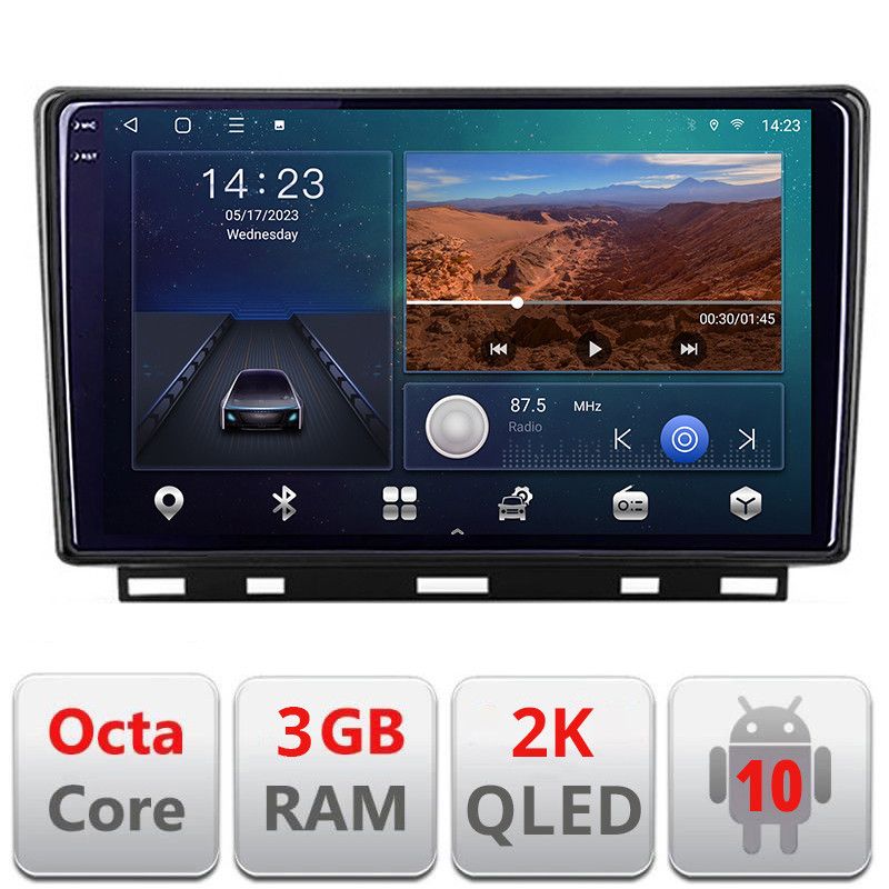 Navigatie Renault Clio 5 B-Clio5 Android Ecran 2K QLED octa core 3+32 carplay android auto KIT-clio5+EDT-E309V3-2K