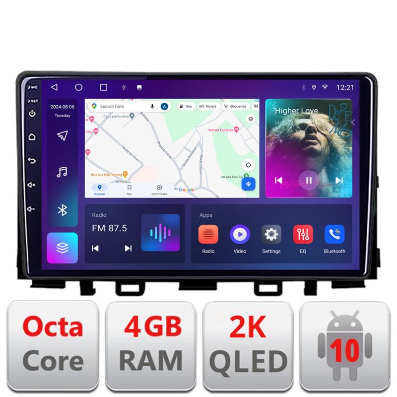 Navigatie Kia Stonic 2016-2020 Android Octa Core Ecran 2K QLED GPS 4G 4+32GB 360 KIT-stonic+EDT-E409-2K