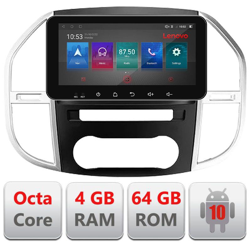 Navigatie Mercedes Vito w447 2016- Android radio gps internet Octa Core 4+64 LTE ecran de 10.33\' wide Kit-w447