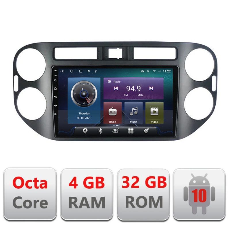 Navigatie VW Tiguan 2009-2015 Android radio gps internet Octa core 4+32 Kit-489v2+EDT-E409