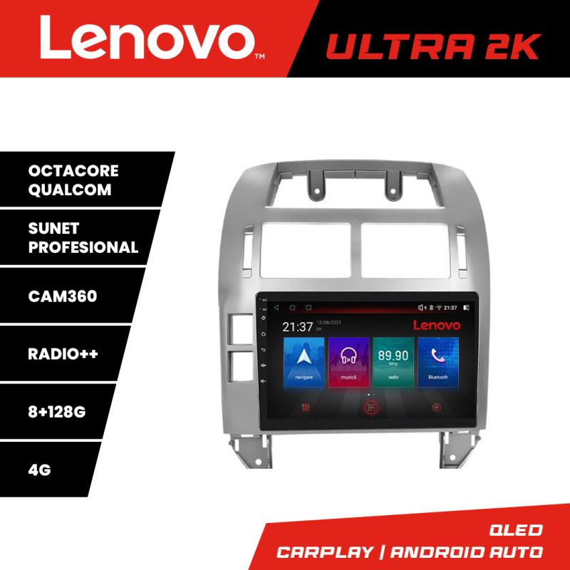 Navigatie VW Polo 2004-2011 Octacore, 8 Gb RAM, 128 Gb Hdd, 4G, Qled 2K, DSP, Carplay AA, 360, Bluetooth