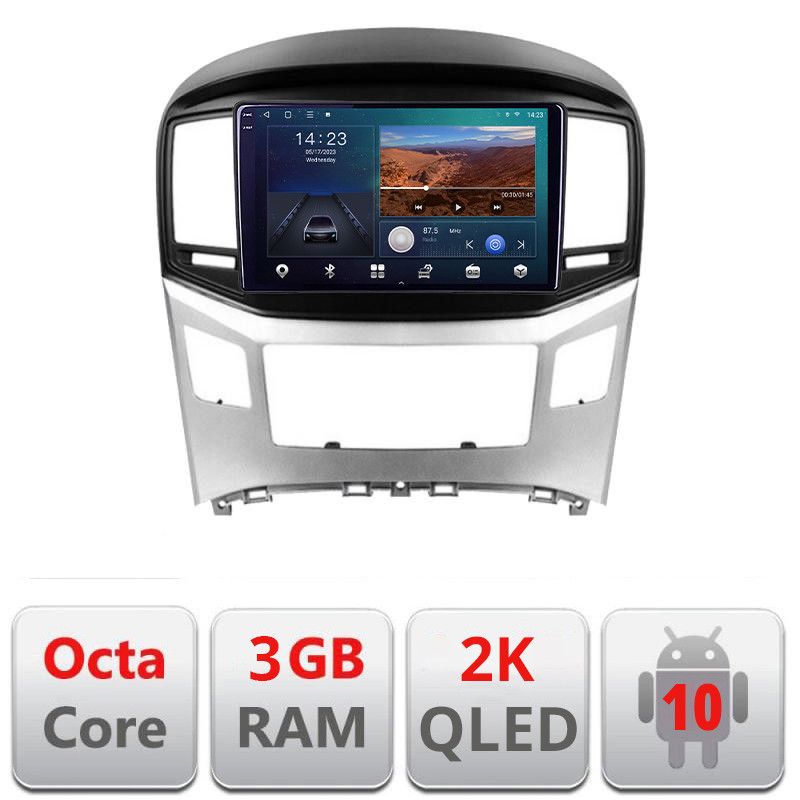 Navigatie HHyundai H1 Starex 2016- B-H1 Android Ecran 2K QLED octa core 3+32 carplay android auto KIT-h1+EDT-E309V3-2K