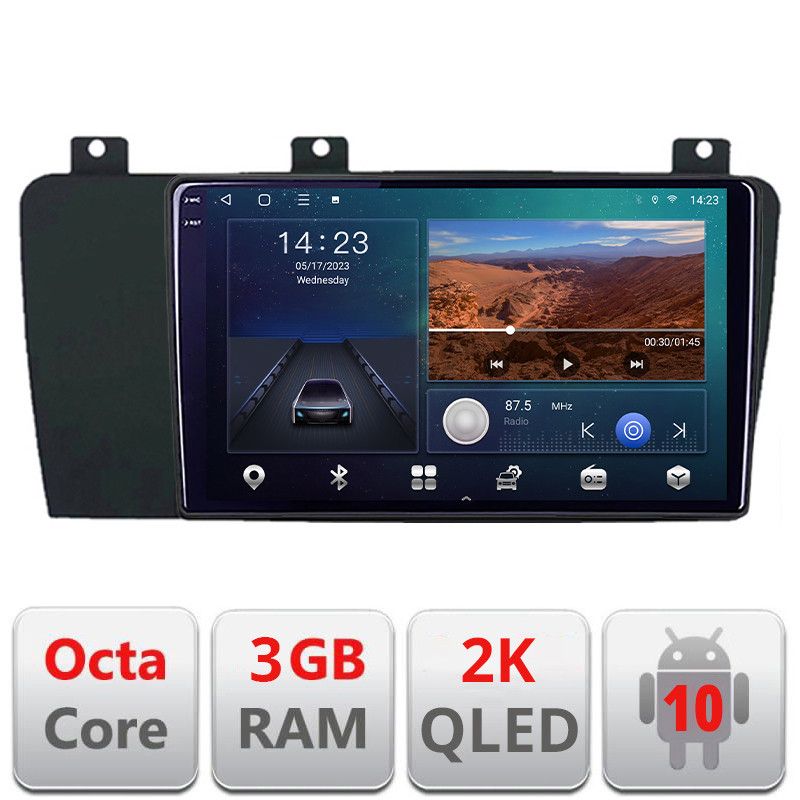 Navigatie Volvo S60 2002-2008 Android Ecran 2K QLED octa core 3+32 carplay android auto KIT-s60-02+EDT-E309V3-2K