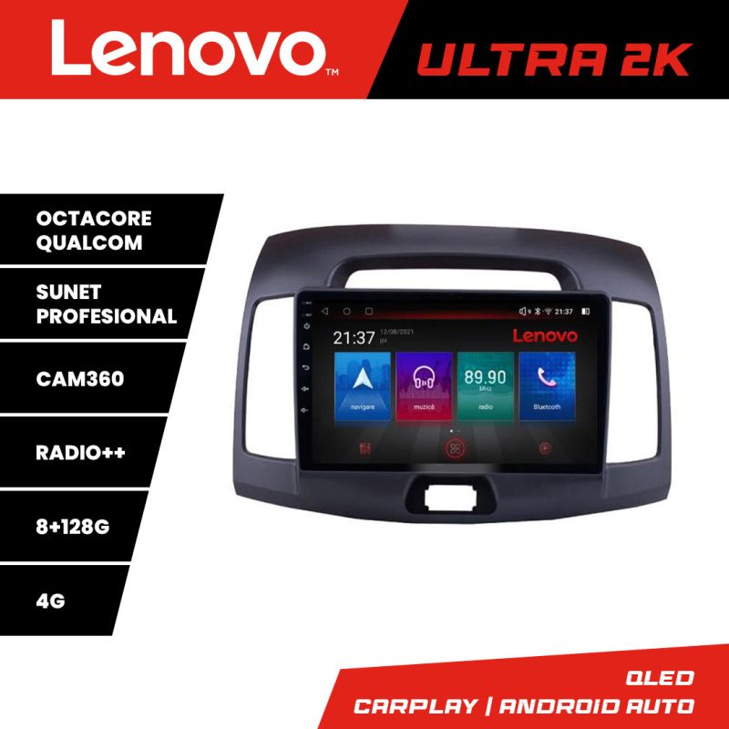 Navigatie HHyundai Elantra 2009 M-2009 Octa Core Android Radio Bluetooth GPS WIFI/4G DSP 2K 8+128GB 360 Toslink