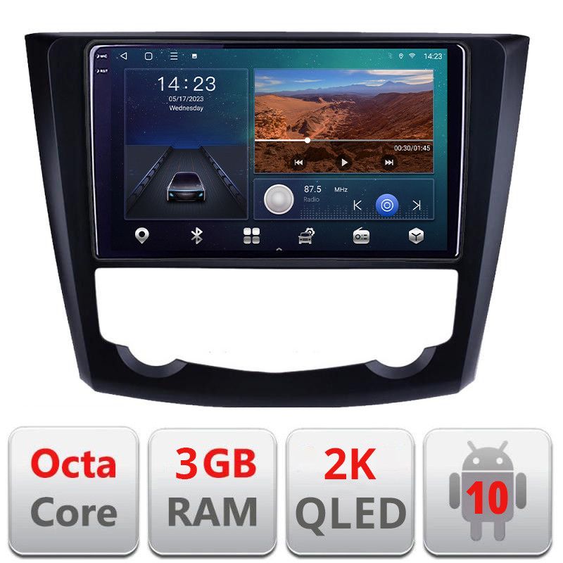 Navigatie Renault Kadjar B-9030 Android Ecran 2K QLED octa core 3+32 carplay android auto KIT-9030+EDT-E309V3-2K