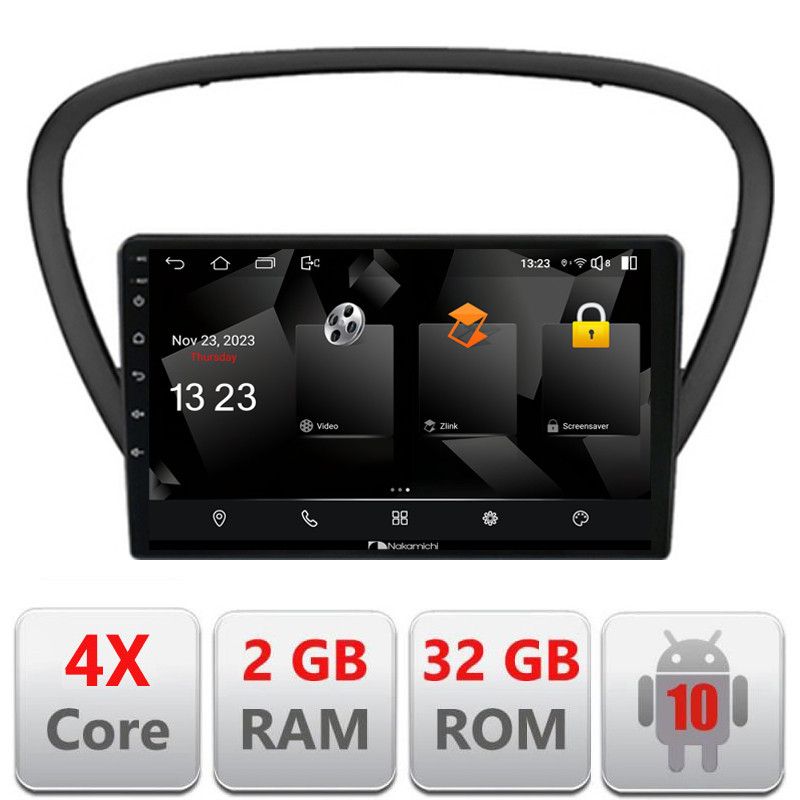 Navigatie Peugeot 607 Android radio gps internet quad core 2+32 carplay android auto