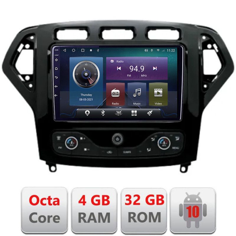 Navigatie Ford Mondeo 2007-2010 Android radio gps internet Octa core 4+32 KIT-mondeo-nav-07+EDT-E409