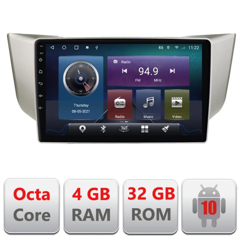 Navigatie Lexus RX 2003-2009 C- rx-03 Octa Core cu Android Radio Bluetooth Internet GPS WIFI 4+32GB