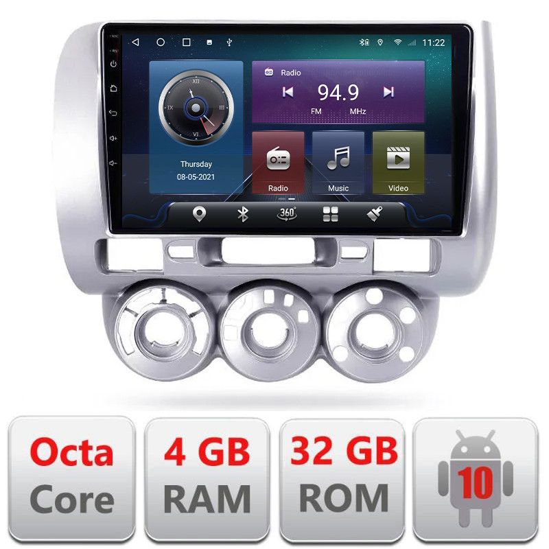 Navigatie Honda Fit Jazz 2004-2008 Android radio gps internet Octa core 4+32 Kit-jazz+EDT-E409