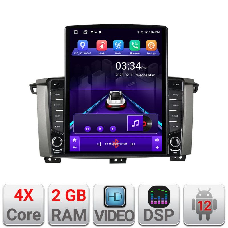 Navigatie Toyota Land Cruiser L100 2002-2006 Android radio gps internet quad core 2+32 ecran vertical 9.7