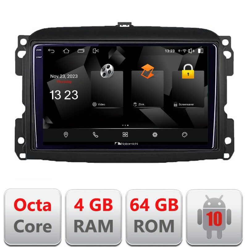 Navigatie Fiat 500 2015-2021 5510-500new Android Octa Core 720p 4+64 DSP 360 camera carplay android auto