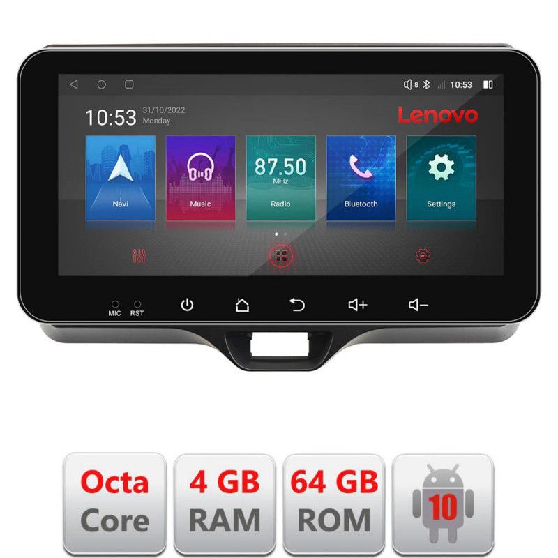 Navigatie Toyota Yaris 2020- Android radio gps internet Octa Core 4+64 LTE ecran de 10.33\' wide kit-yaris2020+EDT-E511-pro