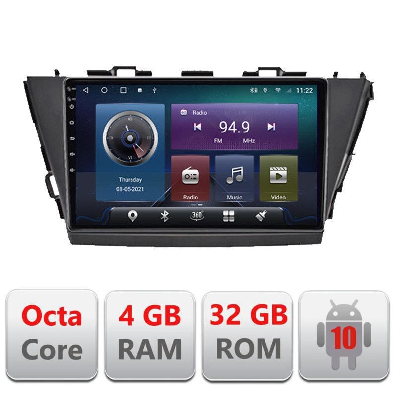 Navigatie Toyota Prius 5 Plus 2012-2020 Android radio gps internet Octa core 4+32 kit-prius5-plus+EDT-E409