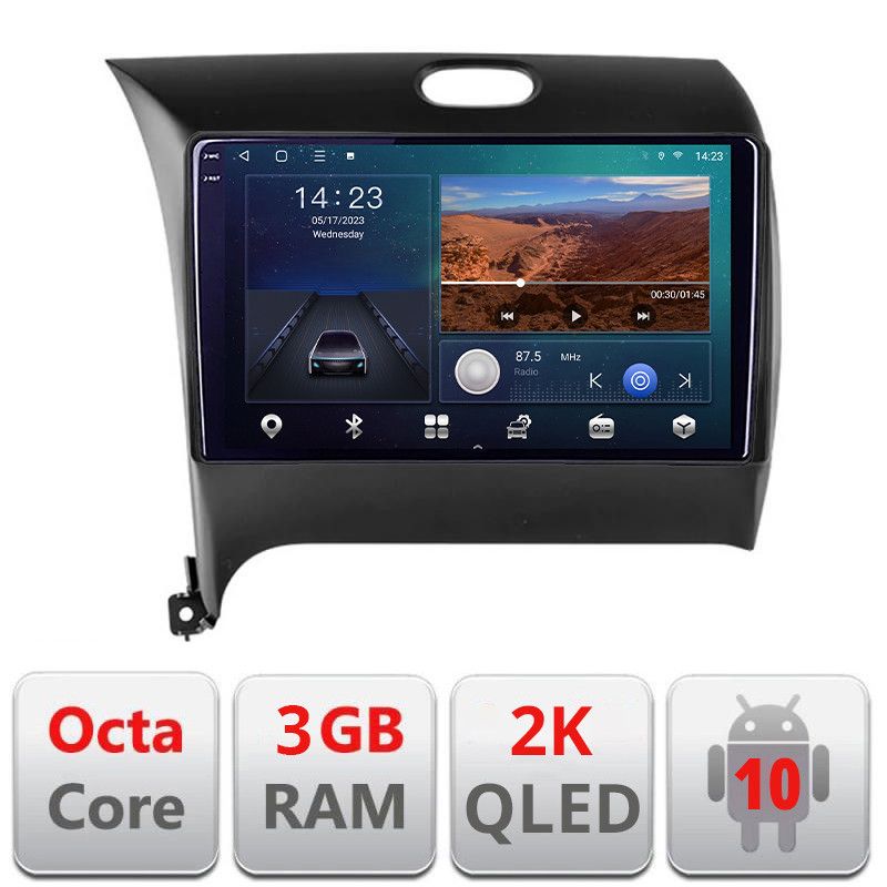 Navigatie Kia Cerato 2013-2017 B-1562 Android Ecran 2K QLED octa core 3+32 carplay android auto KIT-1562+EDT-E309V3-2K