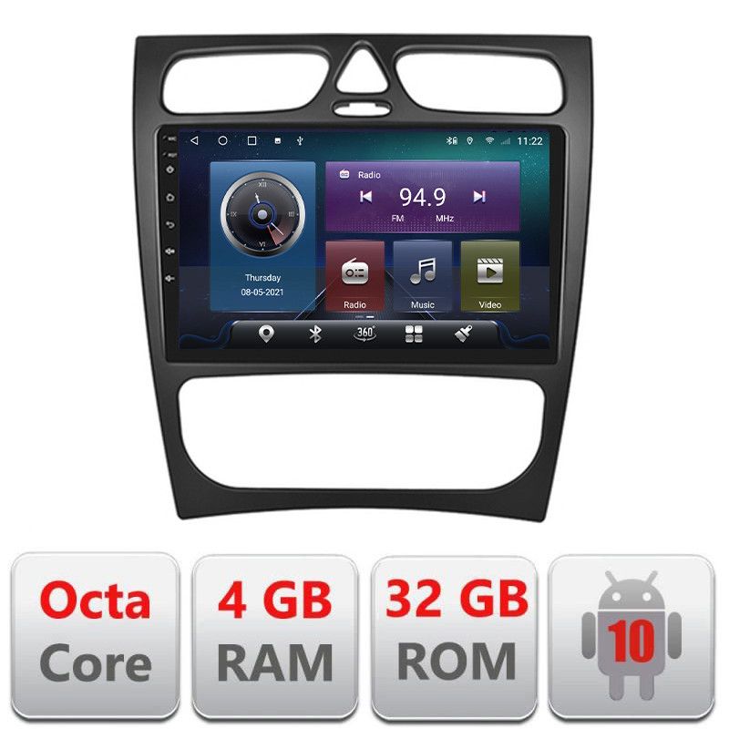 Navigatie Mercedes CLK facelift Android radio gps internet Octa core 4+32 Kit-facelift+EDT-E409