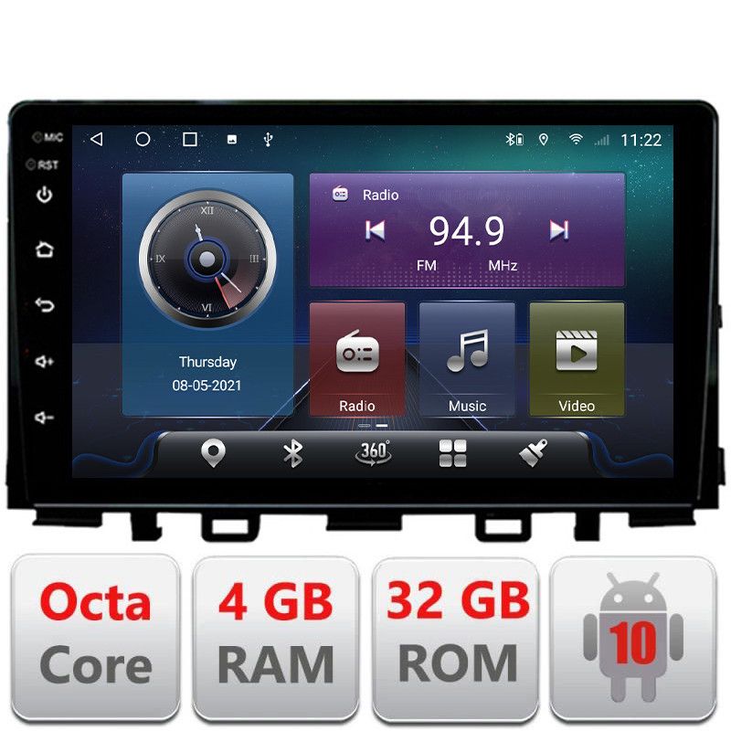 Navigatie Kia Stonic 2016-2020 Android radio gps internet Octa core 4+32 Kit-Stonic+EDT-E409