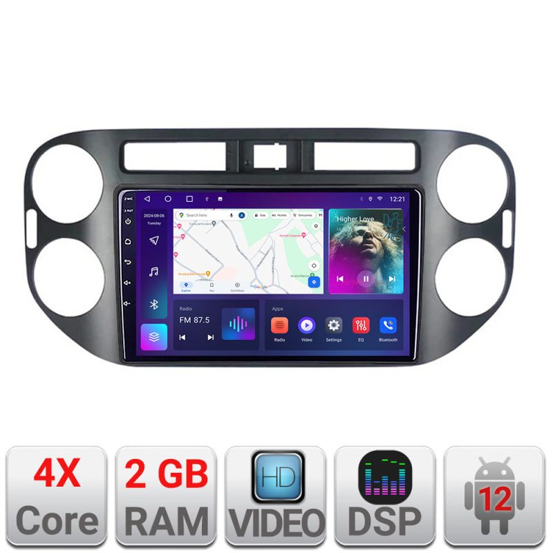 Navigatie VW Tiguan 2009-2015 Android radio gps internet 2+32 Kit-489v2+EDT-E209v2