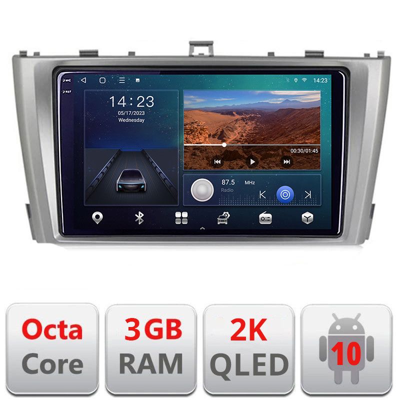 Navigatie Toyota Avensis 2009-2015 B-TY12 Android Ecran 2K QLED octa core 3+32 carplay android auto KIT-TY12+EDT-E309V3-2K