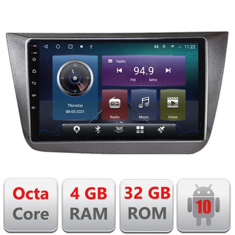 Navigatie Seat Altea 2005-2014 Android radio gps internet Octa core 4+32 Kit-altea+EDT-E409