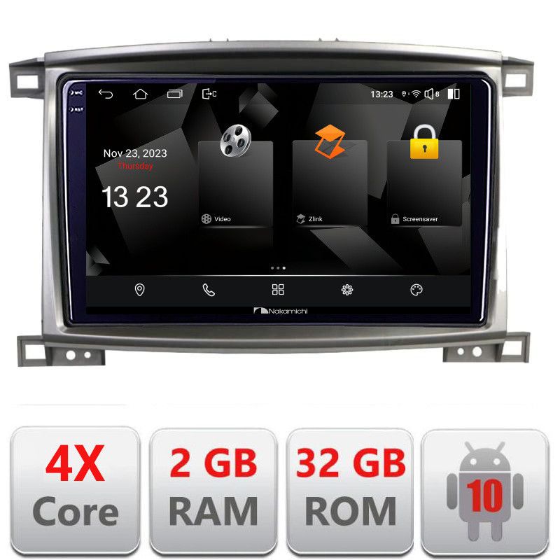 Navigatie Toyota Land Cruiser L100 2002-2008 5230-L100 Android Ecran 720P Quad Core 2+32 carplay android auto