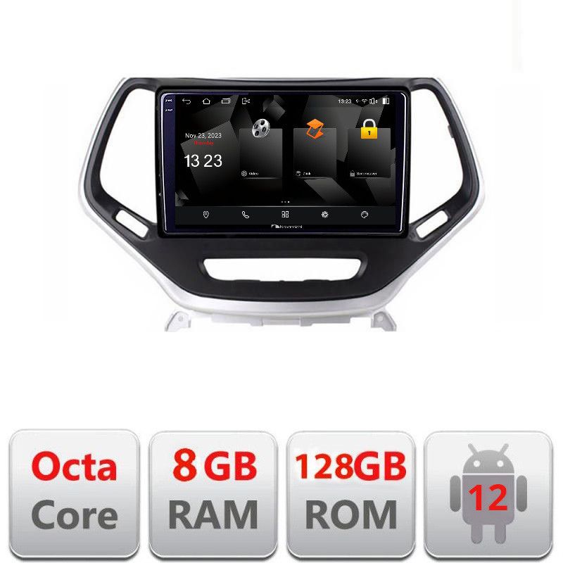 Navigatie Jeep Cherokee 2014-2019 5960Pro-248 Android Octa Core Qualcomm 2K Qled 8+128 DTS DSP 360 4G Optical