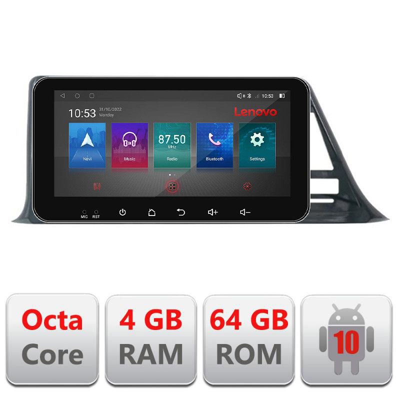 Navigatie Toyota CH-R low I-CH-R-A 4+64 ecran 10.33" Android Waze USB Navigatie Internet Youtube Radio