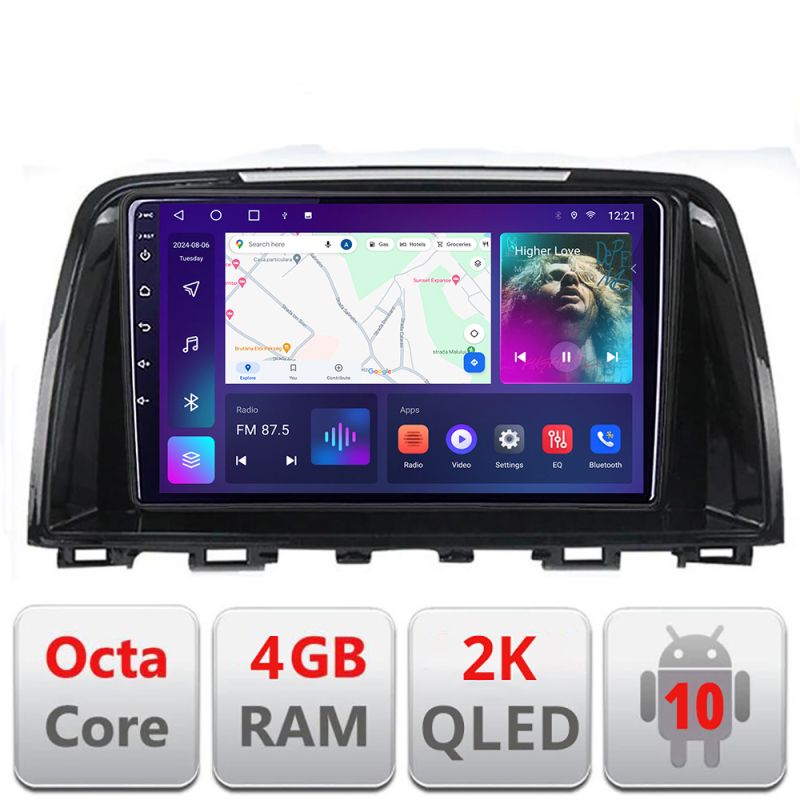 Navigatie Mazda 6 2013-2017 C-223 Android Octa Core Ecran 2K QLED GPS 4G 4+32GB 360 KIT-223+EDT-E409-2K