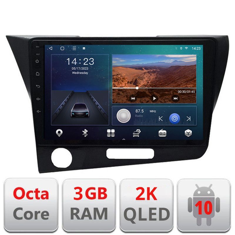 Navigatie Honda CR-Z 2006-2013 Android ecran Qled 2K Octa Core 3+32 carplay android auto Kit-crz+EDT-E309v3-2K