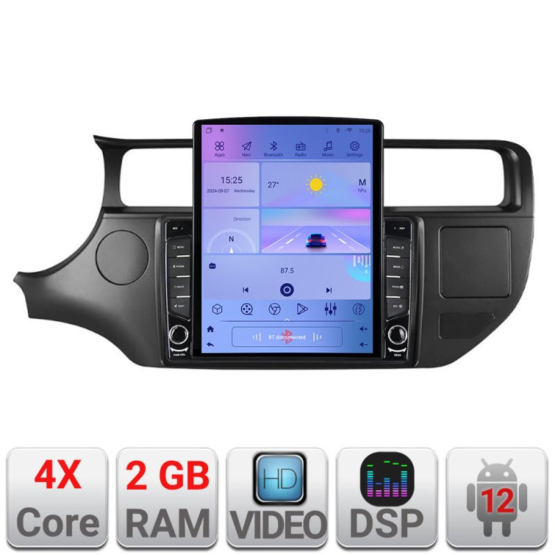 Navigatie Kia Rio 2011-2014 K-rio-11 ecran tip TESLA 9.7" cu Android Radio Bluetooth Internet GPS WIFI 2+32 DSP Quad C