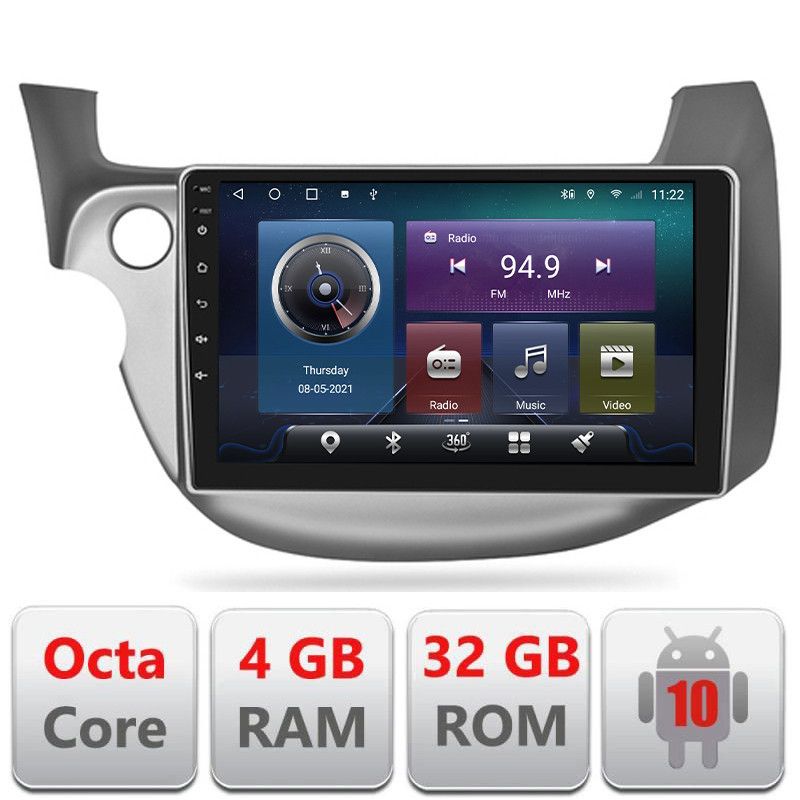 Navigatie Honda Fit 2008-2013 Android radio gps internet Octa core 4+32 Kit-fit-08+EDT-E409