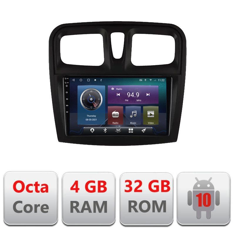 Navigatie Dacia Sandero 2012-2020 var B Android radio gps internet Octa Core 2+32 kit-sandero-variantb+EDT-E50