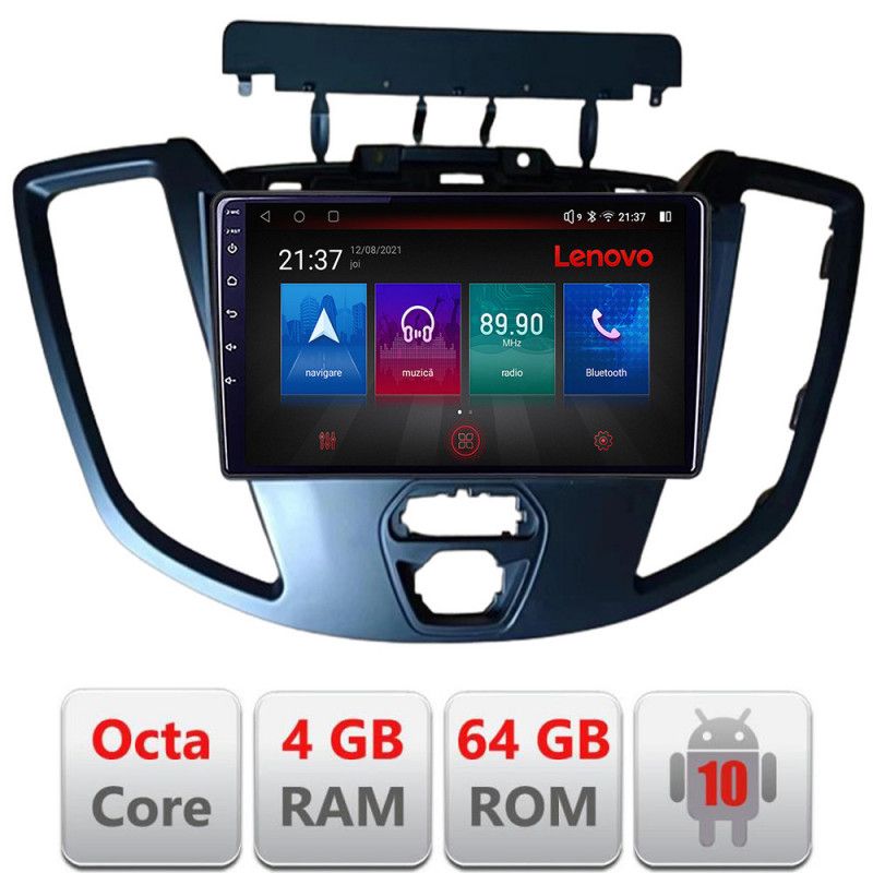 Navigatie Ford Transit 2015-2020 Android radio gps internet Octa Core 4+64 LTE kit-turneo-custom+EDT-E509-PRO