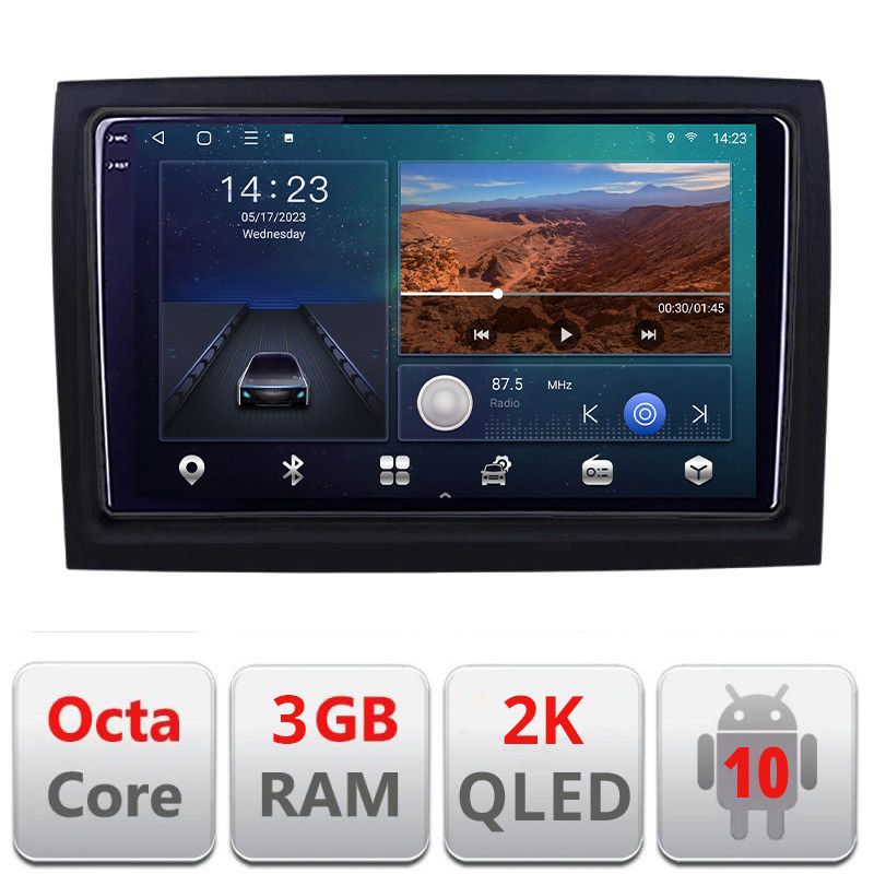 Navigatie Fiat ducato 2022- B-DUCATO Android Ecran 2K QLED octa core 3+32 carplay android auto KIT-ducato+EDT-E309V3-2K