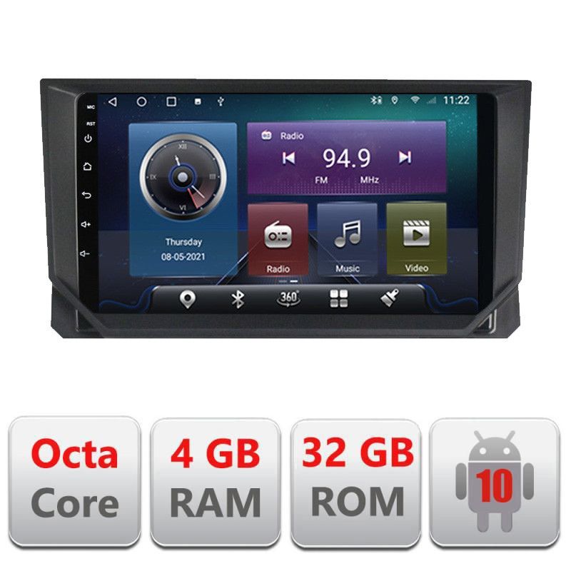 Navigatie Seat Arona Android radio gps internet Octa core 4+32 kit-arona+EDT-E409