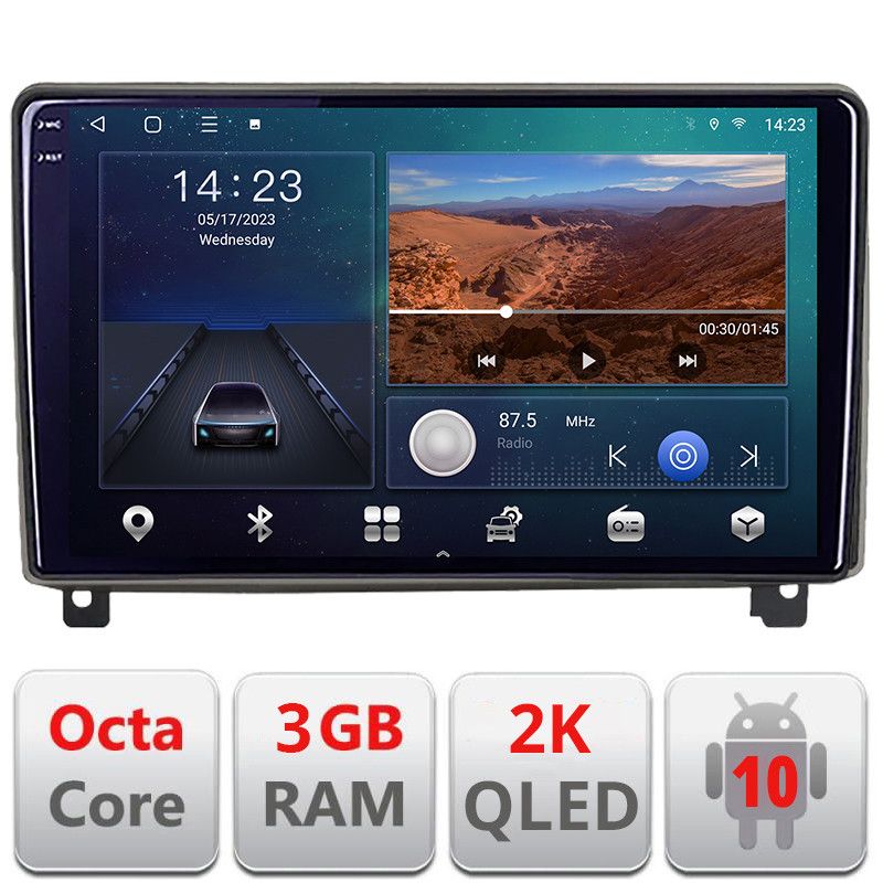 Navigatie Peugeot 407 2004-2011 Android Ecran 2K QLED octa core 3+32 carplay android auto KIT-407+EDT-E309V3-2K