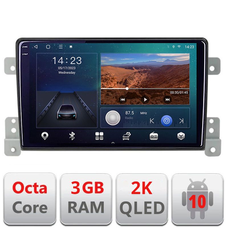 Navigatie Suzuki Grand Vitara Old Quad Core B-053 Android Ecran 2K QLED octa core 3+32 carplay android auto KIT-053+EDT-E309V3-2K