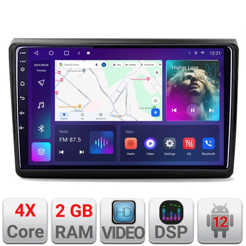 Navigatie Fiat BRAVO 2007-2014 A-BRAVO 2+32 GB Android Waze USB Navigatie Internet Youtube Radio