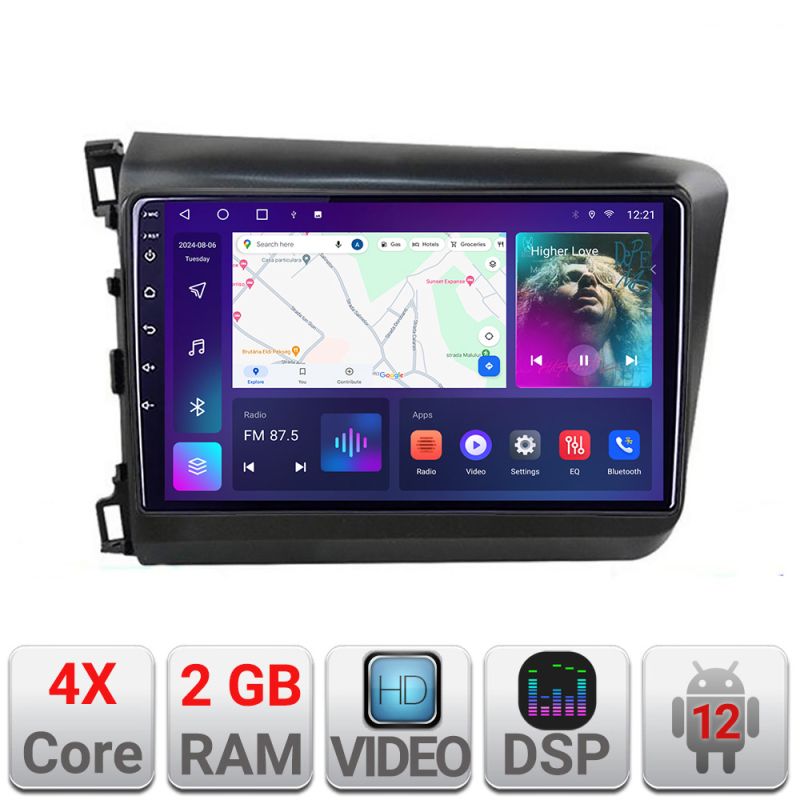 Navigatie Honda Civic 2012-2015 A-132 2+32 GB Android Waze USB Navigatie Internet Youtube Radio