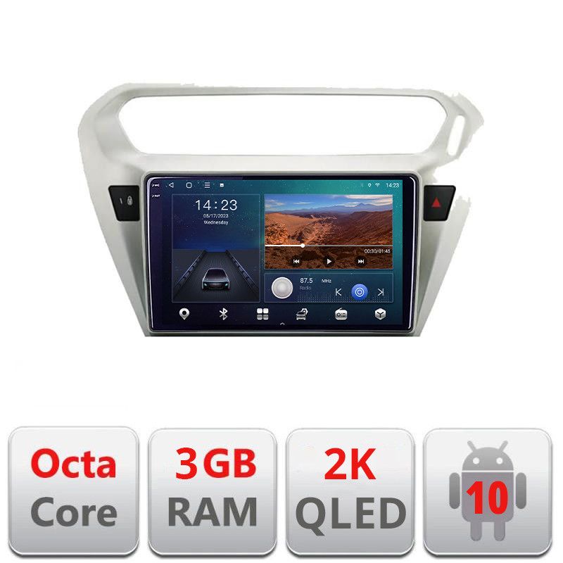 Navigatie Peugeot 301 Citroen C-Elisee B-301 Android Ecran 2K QLED octa core 3+32 carplay android auto KIT-301+EDT-E309V3-2K