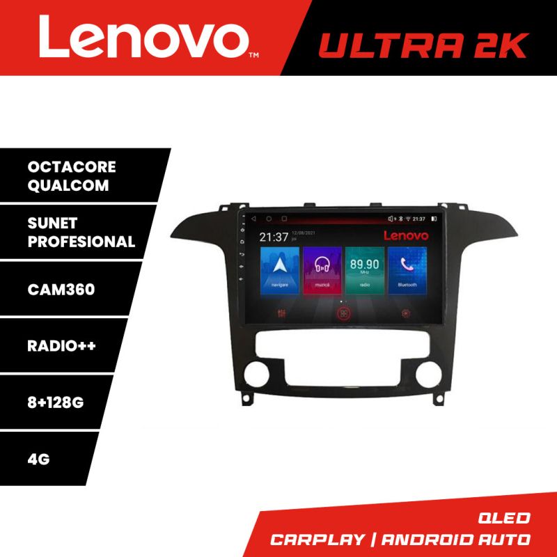 Navigatie Ford S-Max 2008-2012 E-003 Octa Core Android Radio Bluetooth GPS WIFI/4G DSP 2K 8+128GB 360 Toslink