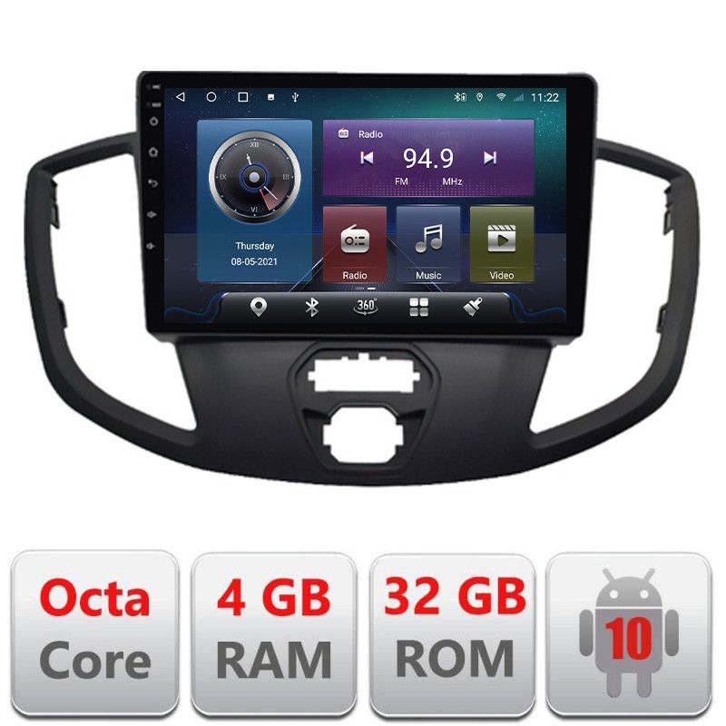 Navigatie Ford Transit V363 2015-2021 Android radio gps internet Octa core 4+32 Kit-custom+EDT-E409