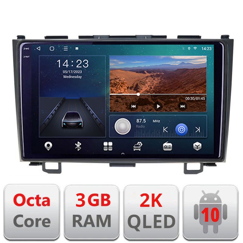 Navigatie Honda CR-V B-009 Android Ecran 2K QLED octa core 3+32 carplay android auto KIT-009+EDT-E309V3-2K